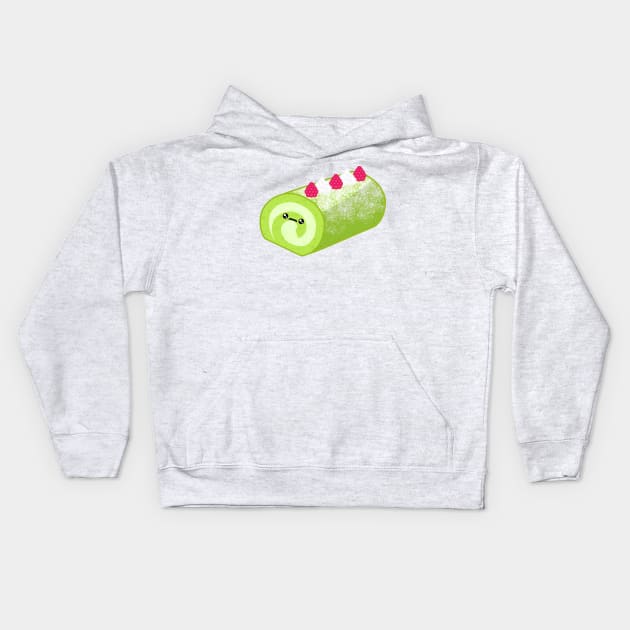 Matcha Cake Roll Kids Hoodie by jofudachi